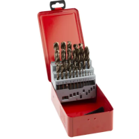 RS PRO 25-Piece Twist Drill Bit Set for Metal, 13mm Max, 1mm Min, HSS-E Cobalt Bits