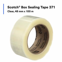 Scotch Box Sealing Tape 371, Clear, 48 mm x 100 m, 1 Roll