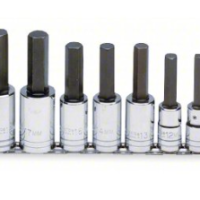 PROTO Socket Bit Set: 1 2 in Drive Size, 10 Pieces, 6 mm to 19 mm Range of Tip Sizes, Metric [4JW37]