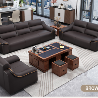 High-End Reception Sofa Set - Brown