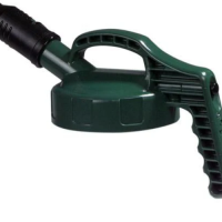 OIL SAFE Stumpy Spout Lid: Rigid, 4 3 4 in Spout Lg, 1 in Spout Outside Dia, 5.79 in Lid Outside Dia