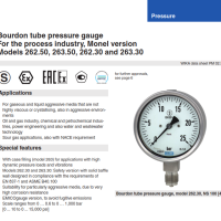 Wika 263.30 Bourdon Tube Pressure Gauges, Monel Measuring System, Safety Version