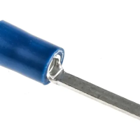 RS PRO 534-654 Insulated Crimp Blade Terminal 18.1mm Blade Length, 1.5mm to 2.5mm, 16AWG to 14AWG, Blue