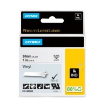 DYMO BLACK ON WHITE LABEL PRINTER TAPE, 5.5M LENGTH, 24MM WIDTH