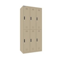 SANYON Storage Furniture Steel Lockers for Change Room in Double Tiers and 6 Doors, with Hanging Rod, with Shelf, W900mm Width-SYML-306