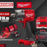 MILWAUKEE M18 FMTIW2F12 | FMTIW2F12-501B M18 Fuel 1 2" Mid Torque Impact Wrench 881NM