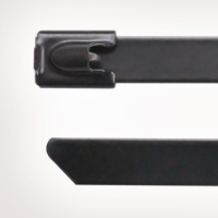 HellermannTyton, P N: 111-50204, SSFCTB250X4.6 Stainless steel cable tie, 250x4.6mm, black, 100pcs pk (Pk)