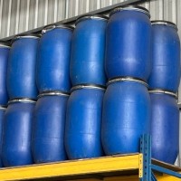 RECOND OPEN TOP PLASTIC DRUM C W LID & CLAMP, BLUE COLOR 120KG (1 UNIT)