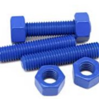 STUDBOLT ASTM A320-L7 C W NUTS A194-4 Zn-Ni ELECTRO PL + PTFE TOP COAT, 3.1 4" X 650mm LG