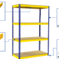 Boltless Rack:24(D) x 8(L) x 5(H) x 4 Levels