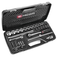 SOCKET SET, RATCHET 1 2IN, 10 TO 32MM, 30 PIECE, FACOM S.446DP