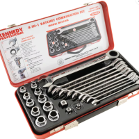 Kennedy Pro Metric, Ratchet Spanner Set, 10 - 19mm, Set of 23, Chrome Vanadium Steel