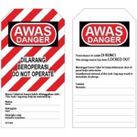 Dilarang Beroperasi Do Not Operate Danger Tag 8cm x 15cm x 1mm