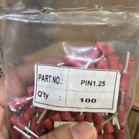 CABLE LUG INSULATED PIN TERMINAL [ROUND PIN] PIN 1.25 [RED] [1.5MM-12] [0.5~1.5MM2] [100PCS PACK]
