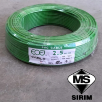 ECO  Tonn PVC Insulated Cable 450  750V Size : 25mm x 1 Core - Green (5meter)