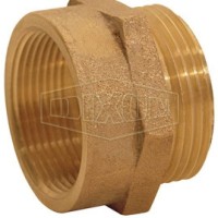 DIXON FM10F10T Brass Hex Nipple, 1 Female NST (NH) to 1 Male NPT