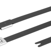 HellermannTyton Cable Tie, 201 mm x 4.6mm, 111-00289 MBT8SFC-SP\SS316-BK