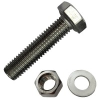 M16 X 50MM SS316 BOLT & NUT & FLAT WASHER (1 SET)