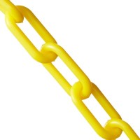 SAFETYWARE PLASTIC CHAIN 2M YELLOW, Yellow Plastic Safety Barrier Chain 0.25 inches x 2000mm