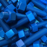 1" X 180MM ZN NI PLATED + PTFE COATING A193 B7 C W 2 NUTS A194 2H STUDBOLTS