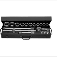 Facom 18-Piece Metric 3 4 in Standard Socket Set with Ratchet, 12 point (235-9917)