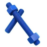 3 4" x 90mm Studbolt Zn-Ni + PTFE Blue (A193-B7) w  2 Hex Nuts (A194-2H)
