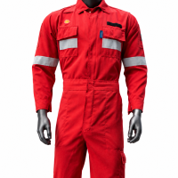 [Unisex] Tencate Tecasafe Plus700, 6XL, Coverall Red, 238GSM, Shell logo 2in wide embroidery