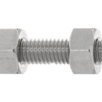 ASTM A193 B8M Cl.2 Stud Bolt c w 2 A194 Gr.8M Heavy Hex Nuts & 2 SS316 Washer - Xylar 2 coated 1'' - 8UNC X 200 MM