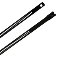RS PRO Cable Tie, Ladder Single Lock, 225mm x 7 mm, Black 316 Stainless Steel, Pk-100