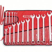 PROTO Combination Wrench Set: Alloy Steel, Satin, 15 Tools, 7 mm to 32 mm Range of Head Sizes [449P54]