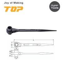 TOP (JAPAN) Double-Sized Ratchet Scaffold Wrench (with podger)  Size:  17x21mm